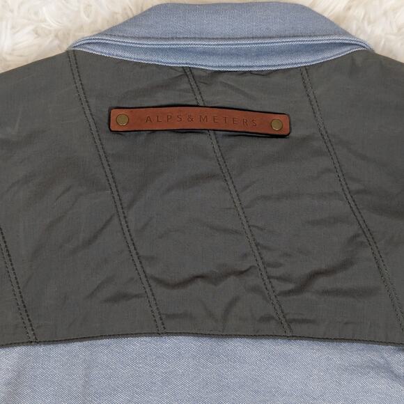 Alps & Meters Merino Wool Cotton Utility Shirt Blue Gray XXL Outdoor Workwear - Picture 10 of 16